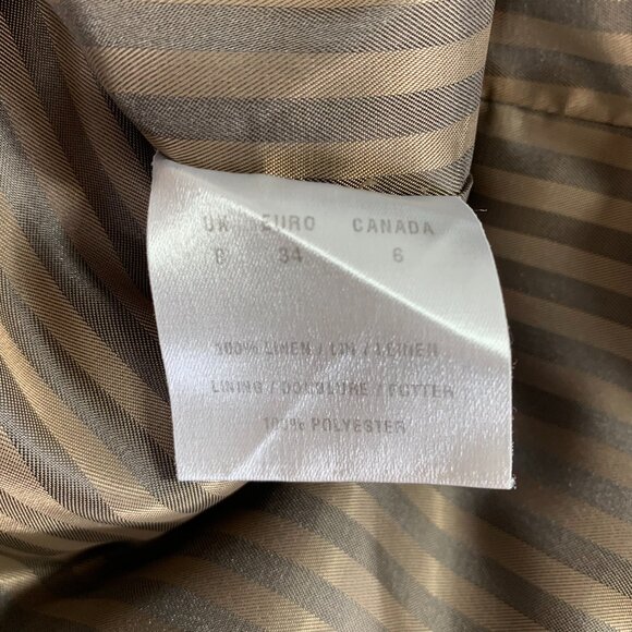 Precis petite Women's tan tailored  Suit Jacket 100% linen  size 6 - Picture 13 of 14